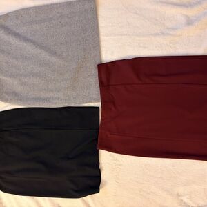 Ann Taylor Pencil Skirt Trio - Black, Gray, and Red